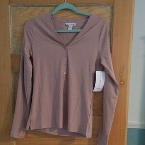 Athleta Mauve V-Neck Blouse